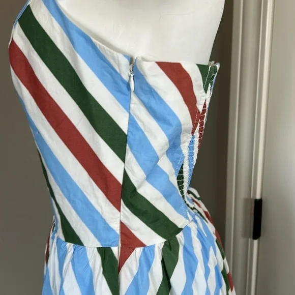 Anthropologie Maeve Halter Midi Sundress Blue White Red Green Sz M NEW - Picture 9 of 16